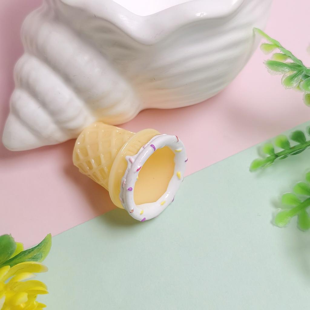 3D Mini Sprinkle Waffle Cream Ice Cone Cabochons for Decor Phone Case Slime Charms