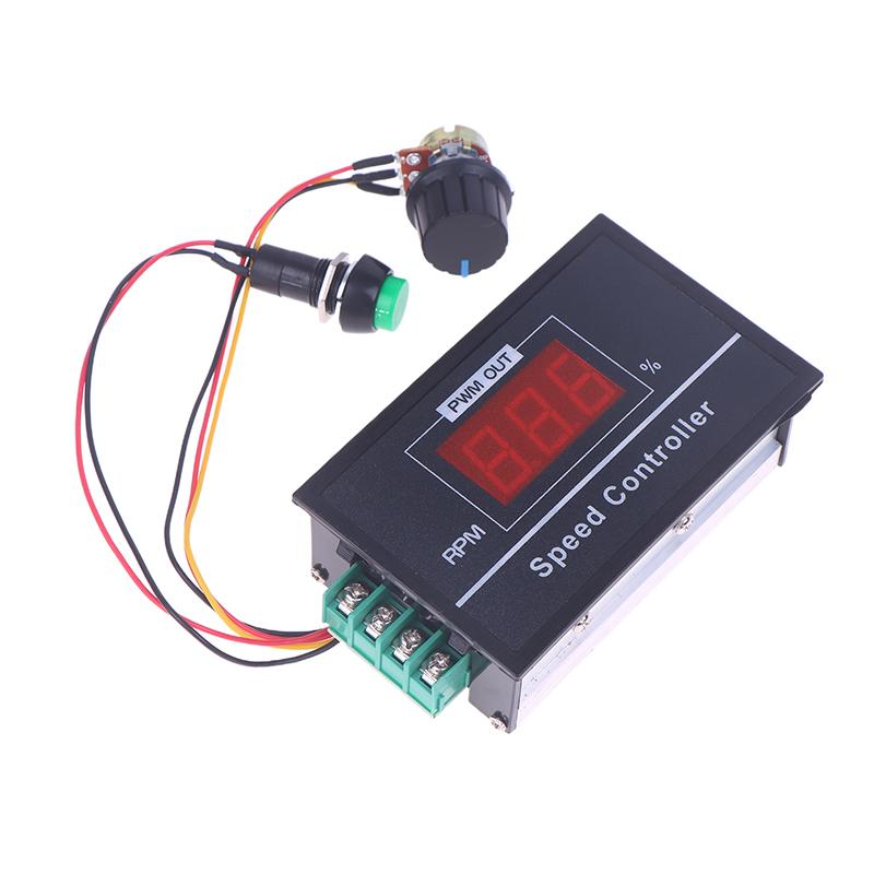 DC 6-60V 6V 12V 24V 48V 30A Цифровой дисплей ШИМ Регулятор скорости двигателя постоянного тока Контроллер скорости двигателя С выключателем Старт/Стоп