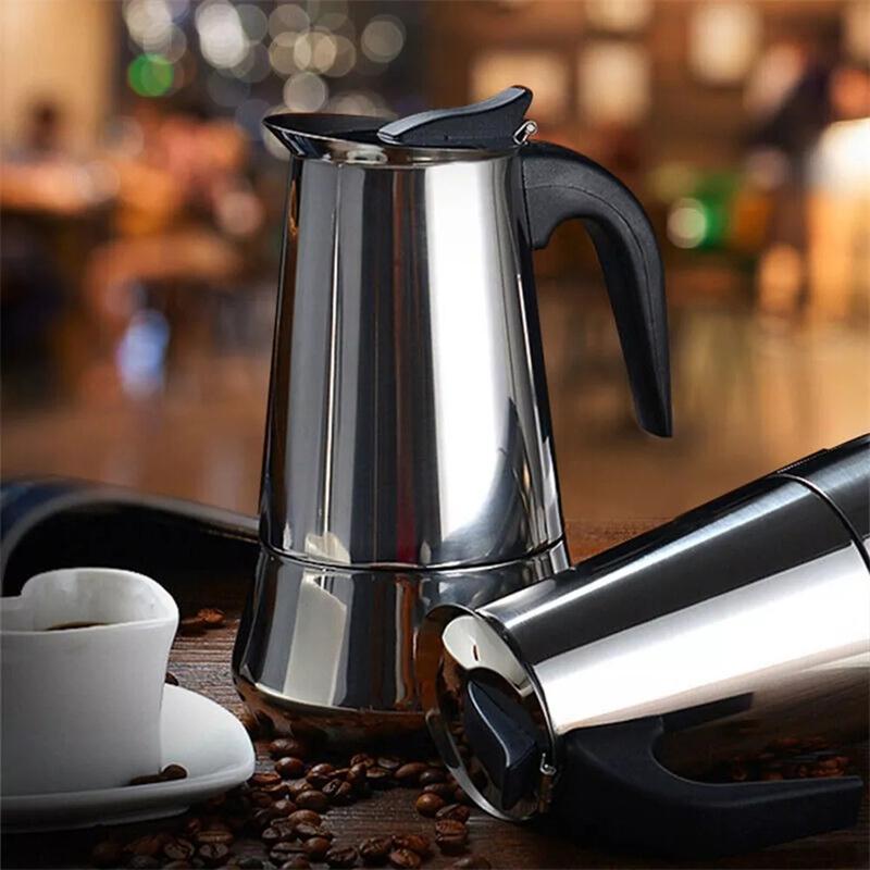 4/6 чашек из нержавеющей стали итальянская верхняя часть Moka Espresso Cafeteira Expresso Percolator Stovetop Coffee Maker Moka Pot