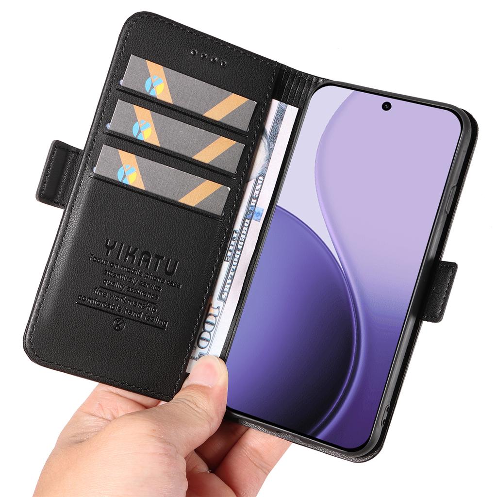 For Oppo Reno14 5G (China)/Oppo Reno14 F 5G/Oppo Reno14 5G (Global) Wallet Phone Case YIKATU YK-003 Leather Stand Cover
