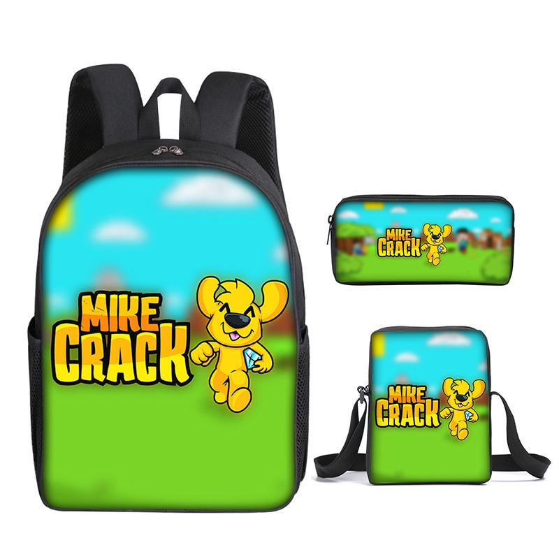 Рюкзак Mikecrack для начальной и средней школы Школьная сумка Рюкзак с принтом Сумка-портфель Пенал Набор из трех предметов