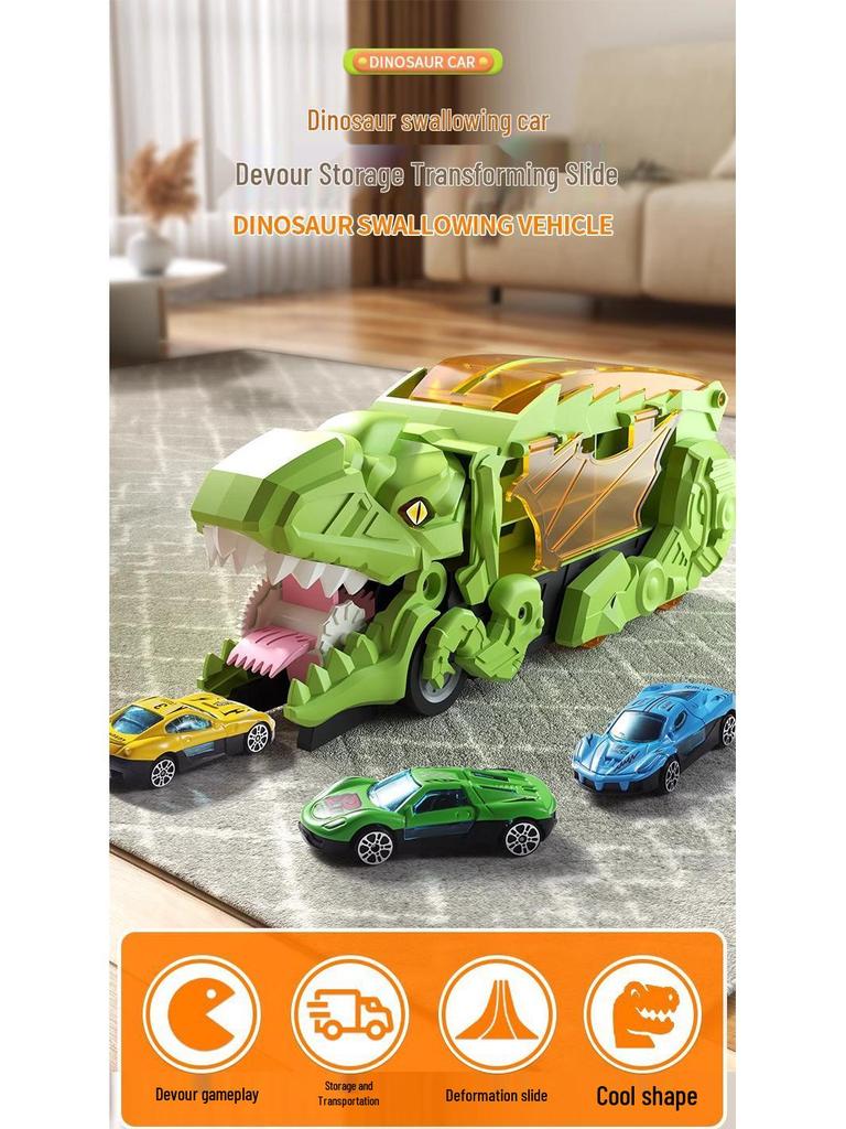 Dinosaur Devour Car Track Toy for Boys - Educational Inertial Vehicle Set & Gift