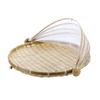 1Pc Hand Woven Bug Proof Basket Dustproof Picnic Basket With Gauze