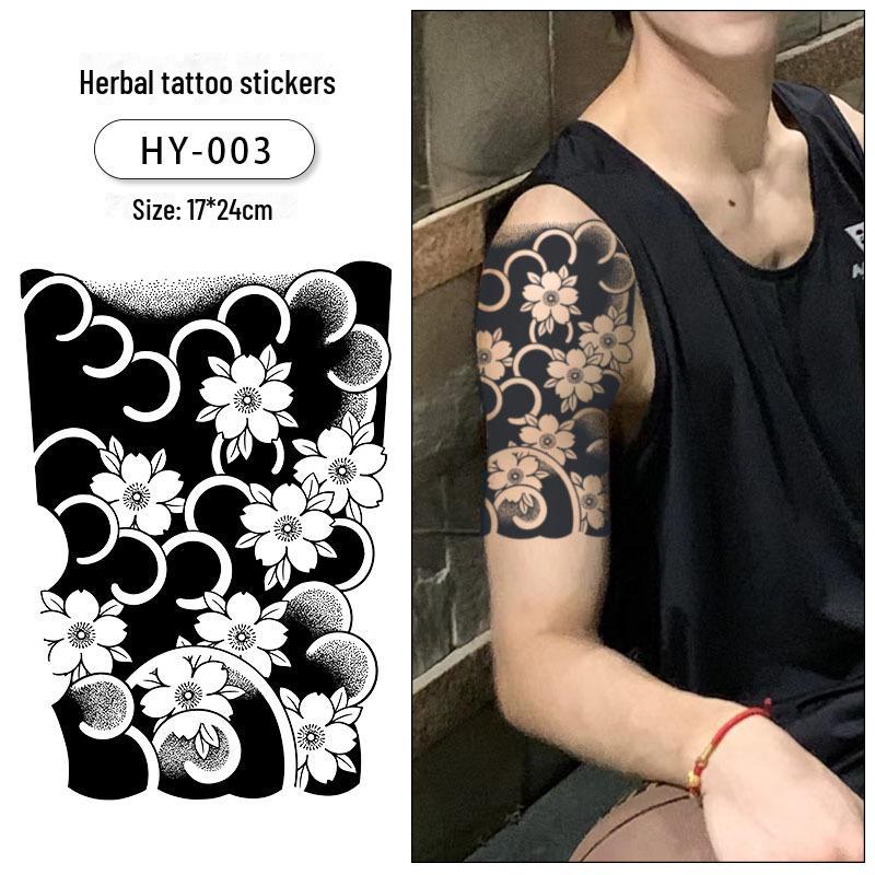 Водостойкие, долговечные наклейки-татуировки с изображением травяных цветов для мужчин и женщин — полуперманентные, неотражающие татуировки на руки и ноги
