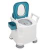 Portable Toilet Detachable Armrest Adjust Height Prevent Slip PU Sest Bedside Commode Chair for Elderly Blue