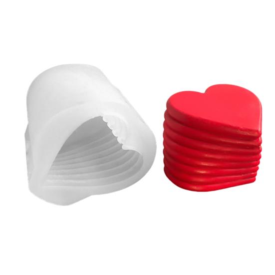 3D Сердце свечи Форма Силиконовая форма Сердце любви с прозрачной текстурой День святого Валентина эпоксидная смола художественные поделки для шоколадного торта мыло свечи изготовление