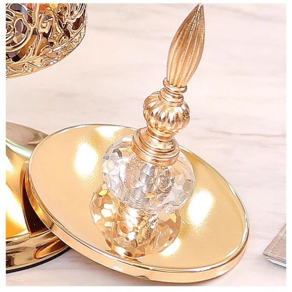 With Lid Crystal Glass Storage Jar European Gold-plated Storage New Rose Candy Jar