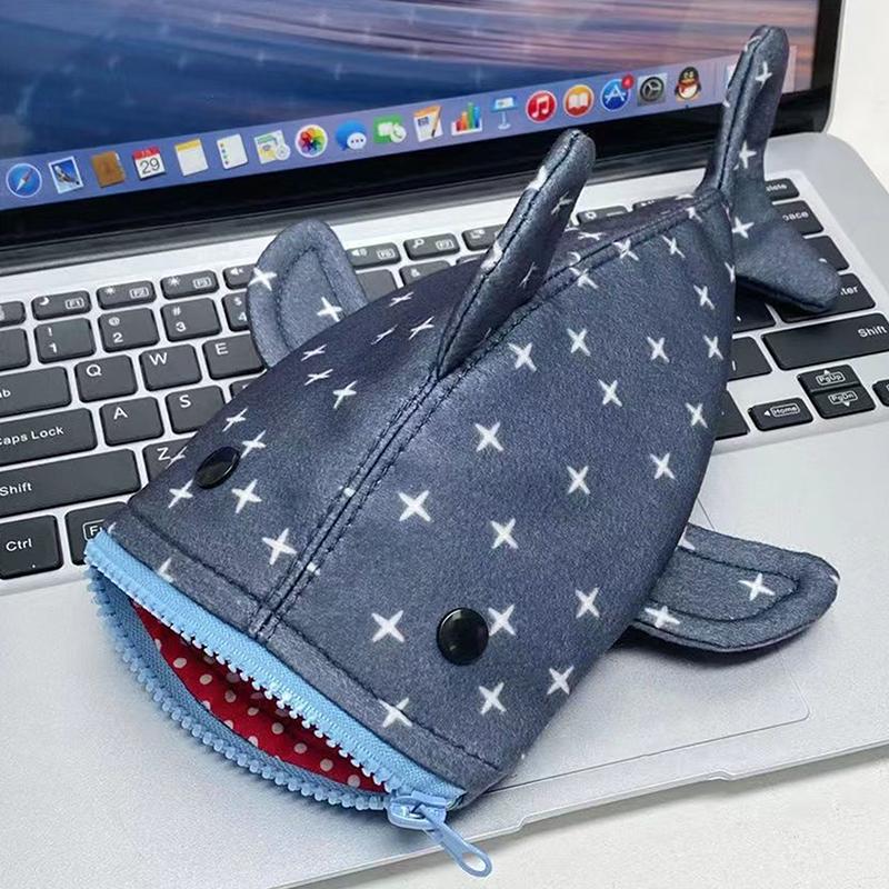 1Pc Creative Shark Star Pencil Case Cute Funny Shark Mouth Zipper Pencil Pouch Shark Stationery Storage Bag Gifts Organizer