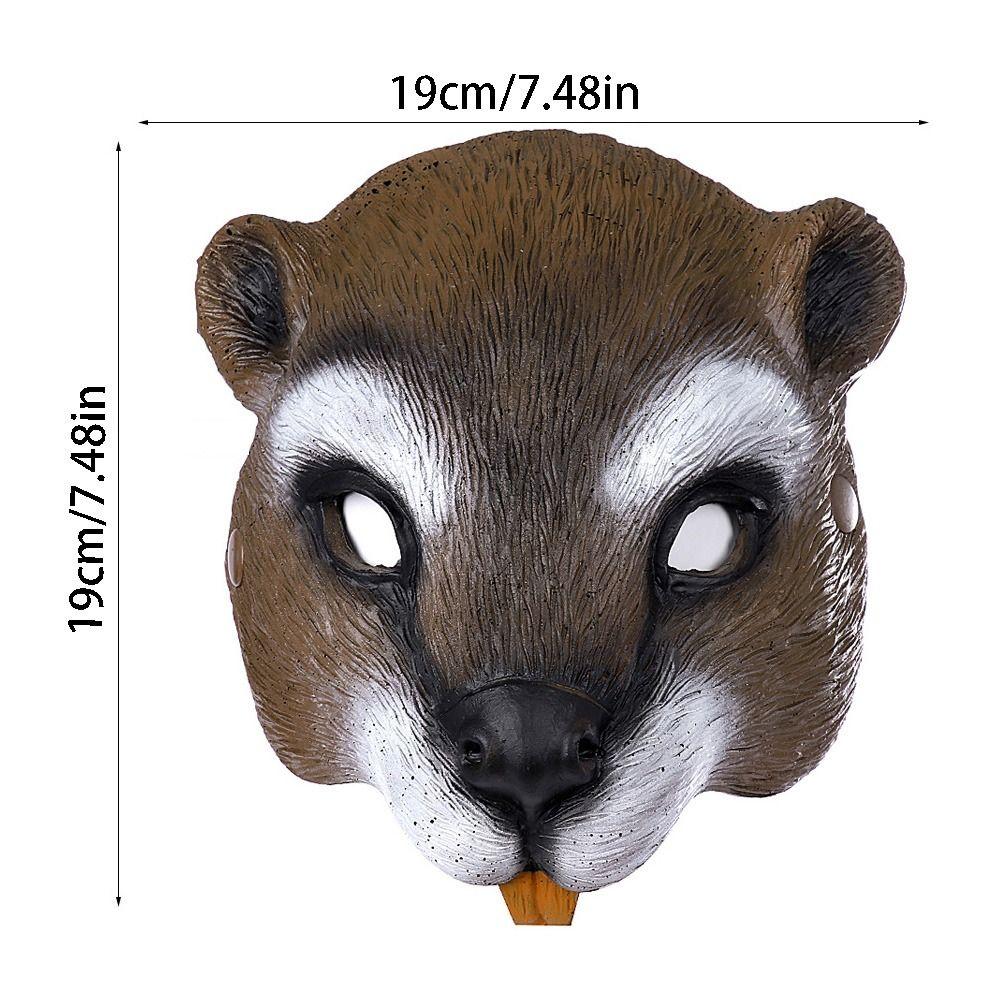 3D маска белки на Хэллоуин Реалистичная Креативность Животное Маска на пол-лица Эластичные ремешки Унисекс Маскарадная маска для вечеринки Мужская Женская