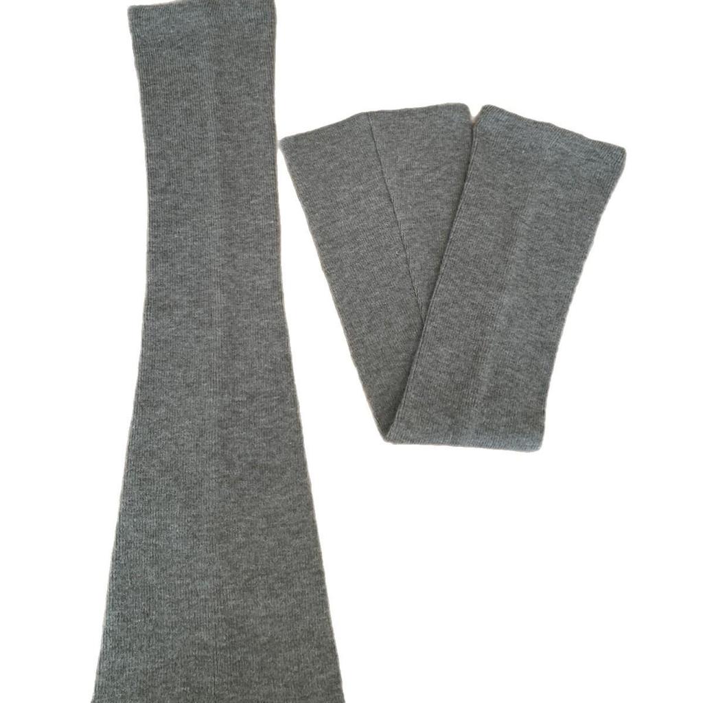 Versatile Grey Extra Long Over-the-Knee Women's Thigh-High Leg Warmers for Autumn and Winter