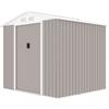 Metal Garden Shed 4.07 M² - 213 X 191 X 195 Cm - MARS - Anchoring Kit Included, 2 Sliding Doors - Taupe