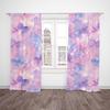 2 pcs Purple bow printed curtains, pole bag curtains, bedroom and living room, home decoration, room decoration