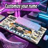 Custom Name Personalized Labubu Pattern Mousepad, Laptop PC Desk Mat, Decorative Desk Mat for Home Keyboard Pad Gift