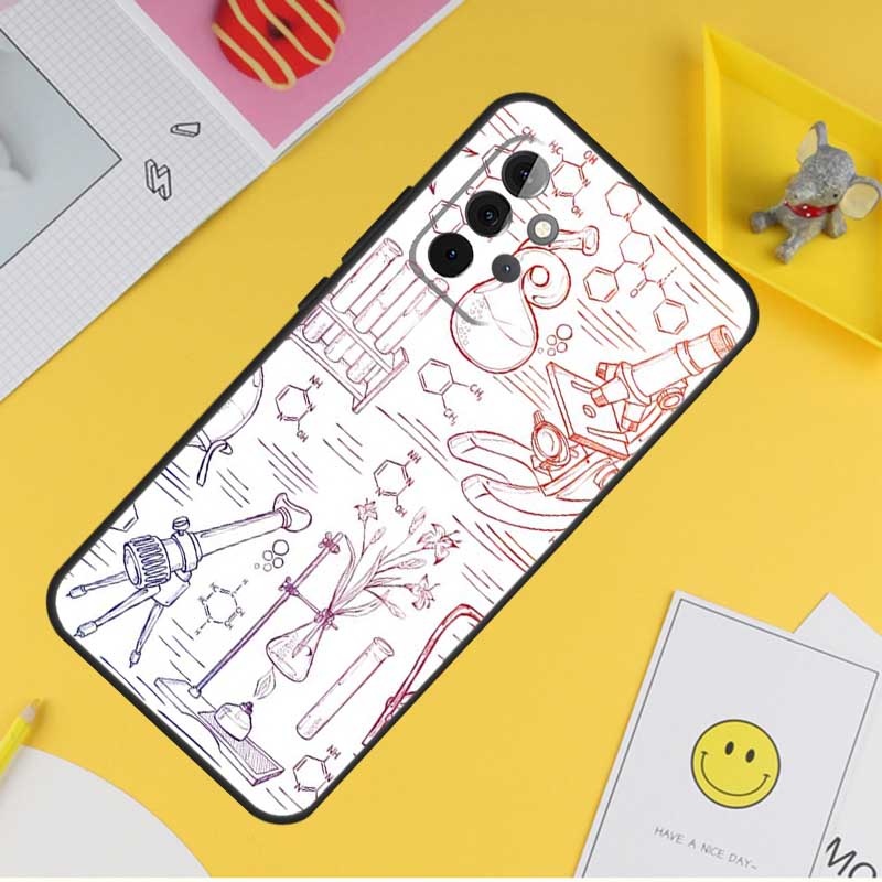 Biology Chemistry Phone Case For Samsung Galaxy A53 A33 A13 A12 A32 A52 A14 A34 A54 A15 A25 A35 A55 A71 A51