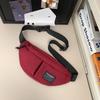 Solid Color Nylon  Waist Bag  Neutral Style  Fashionable Zipper  Casual Crossbody Bag  Soft Simple Travel Shoulder Bag