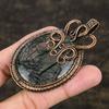Natural Black Rutile Gemstone Handmade Copper Wire Wrap Pendant 3.15 u6A18