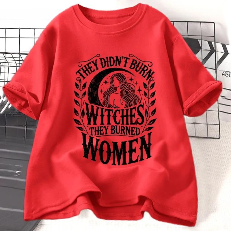 Vintage Feminist T Shirt Y2K Witch Graphic Tee They Didnt Burn Witches They Burned Women Unisex cheap clothing with free shipping