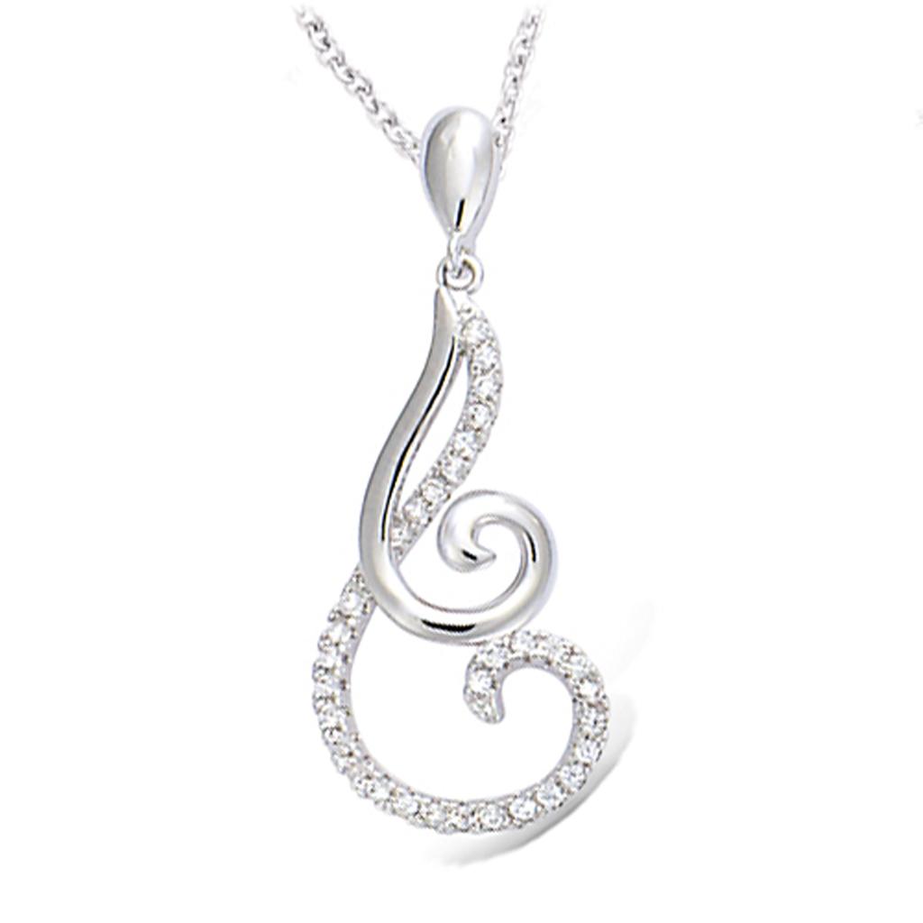 Les Trésors De Lily [N1563] - Silver Pendant 'Sissi' Silver-white (rhodium-plated) - 32x12 Mm