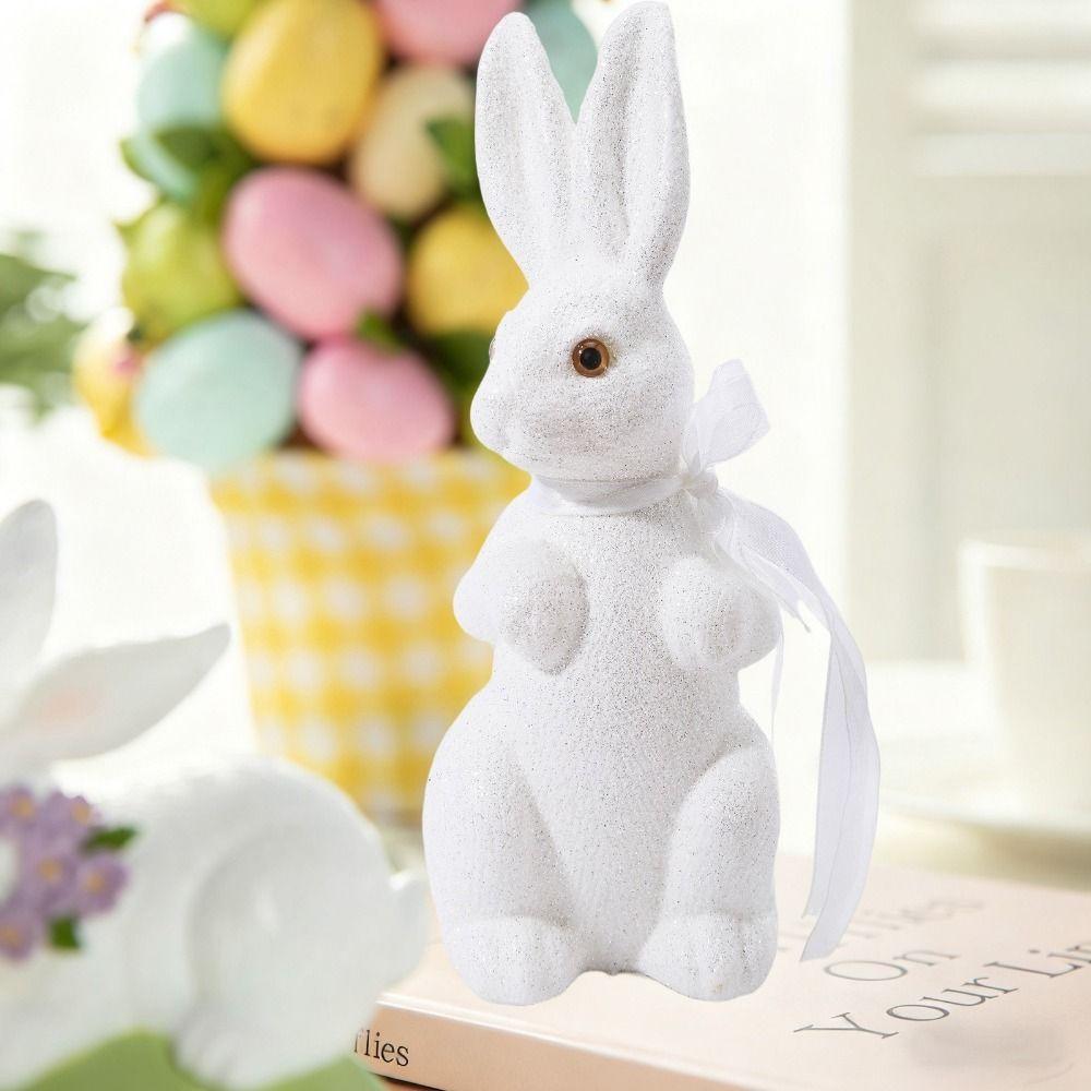Красочная фигурка Пасхального кролика Имитация статуэток кроликов Креативные фигурки кроликов из пенопласта Праздничная вечеринка