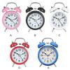 Retro Alarm Clock Mechanical Double Bell Home Office Desktop Metal Alarm Clock Desk Table Analog Clock Silent with Night Light