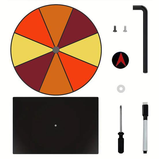 Acrylic Rainbow Prize Wheel with Pen 8/10 Slots Dry Erase Spinning Wheel with Stand DIY Spinner Roulette Fortune Wheel Party Board Game Props