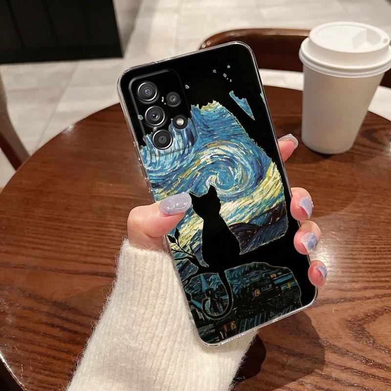 Чехол для телефона с картиной Ван Гога «Звездная ночь» для Samsung Galaxy A56 A57 A37 A55 A54 A36 A35 A26 A25 A16 A17 A07 A52 A21s