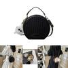 Стильная Модная Женская Круглая Сумка Кроссбоди с Застежкой-Молнией в Шикарном Черном Цвете