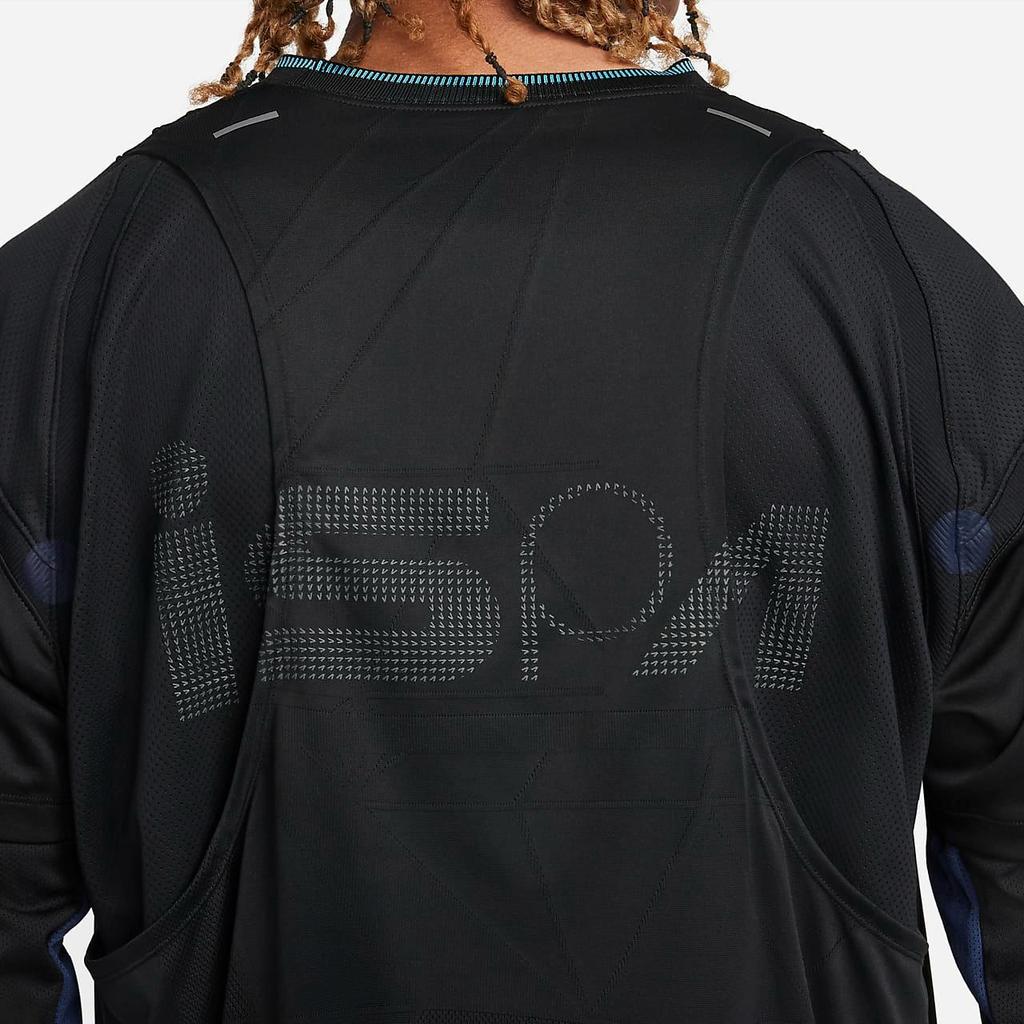 Nike Многоконтурная футболка с длинными рукавами ISPA Series FW23, топы унисекс, черные FB2706-010
