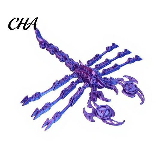 Сенсорная игрушка для снятия стресса, Механическая фигурка скорпиона с подвижными суставами, 3D-печатная модель меха с гибкими соединениями, Движущаяся фиджет-игрушка, градиентный цвет