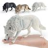Childrens Static Pvc Wild Animal Figures Featuring Black And White Wolf Collectibles