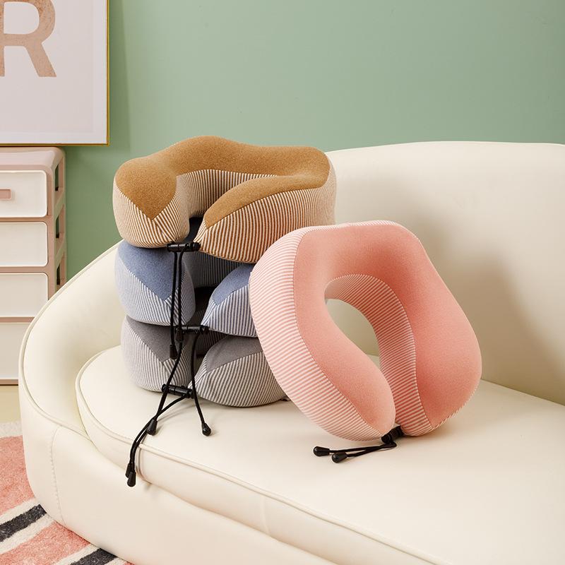Travel Storage Nap Cervical Spine Neck Pillow Simple Striped Neck
