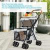 Double Pet Stroller for Small/Medium  Dogs/Cats with Double Layer Cabin One-Hand Folding Dog Travel Carriage Pet Stroller