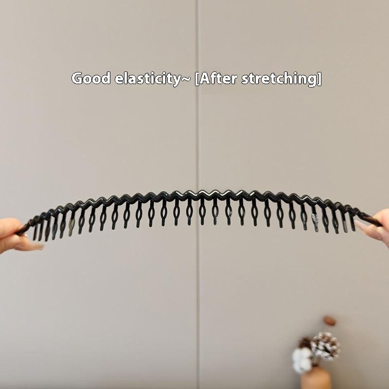 Women's Fashionable and Versatile Hairband for Going Out, Crushed Hairpin with Teeth, Non-slip Face Washing Headband Headdress