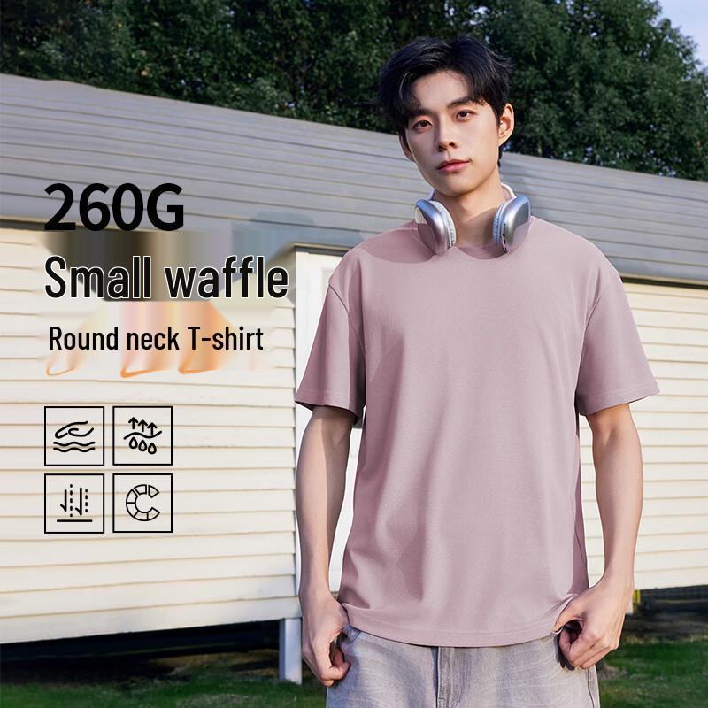 Jeanswest Men's Loose Fit Waffle Knit Short Sleeve T-Shirt