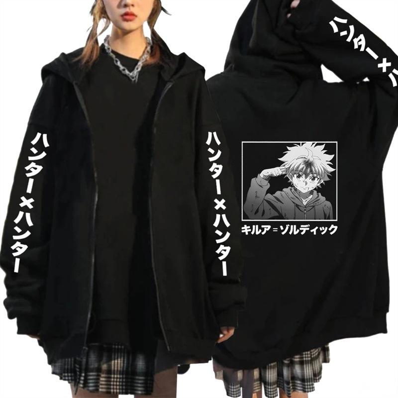 Anime HUNTER x HUNTER full-time hunter print hooded sweater cross-border hot sale casual loose cardigan