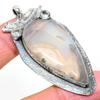 Natural Botswana Agate, Topaz Gemstone 925 Sterling Silver Pendant 2.48" n0C76
