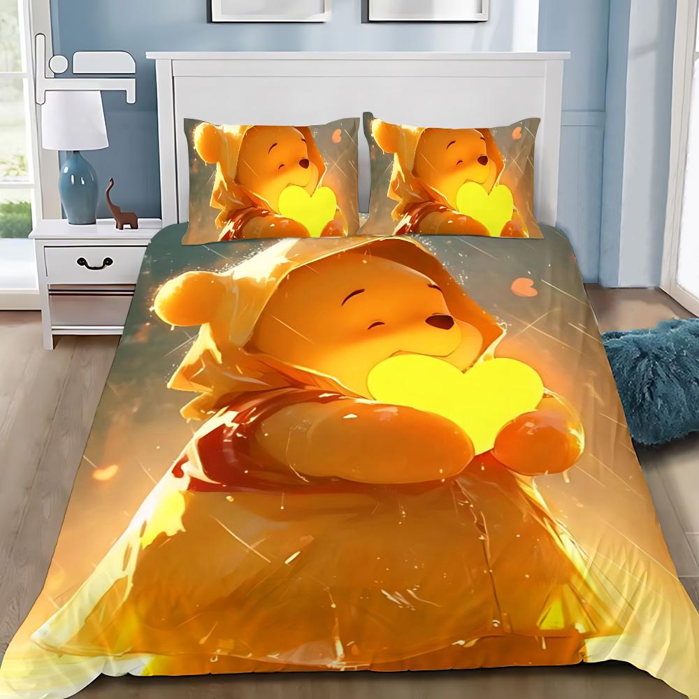 Winnie the Pooh Duvet Cover Pillowcase Adult Boy Girl Bedding Set Bedroom Decoration Children Gift Single Double Large