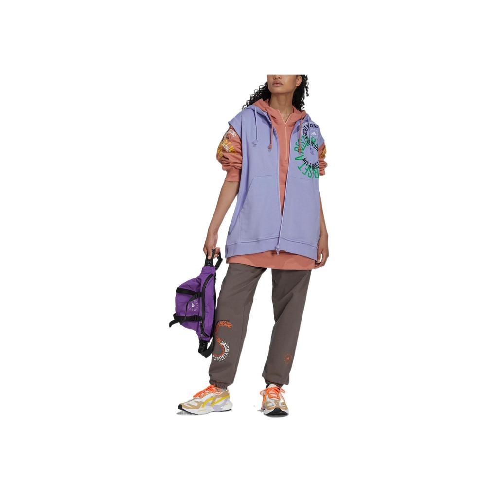 Adidas Толстовка на молнии с логотипом и принтом унисекс, фиолетовая IB5904