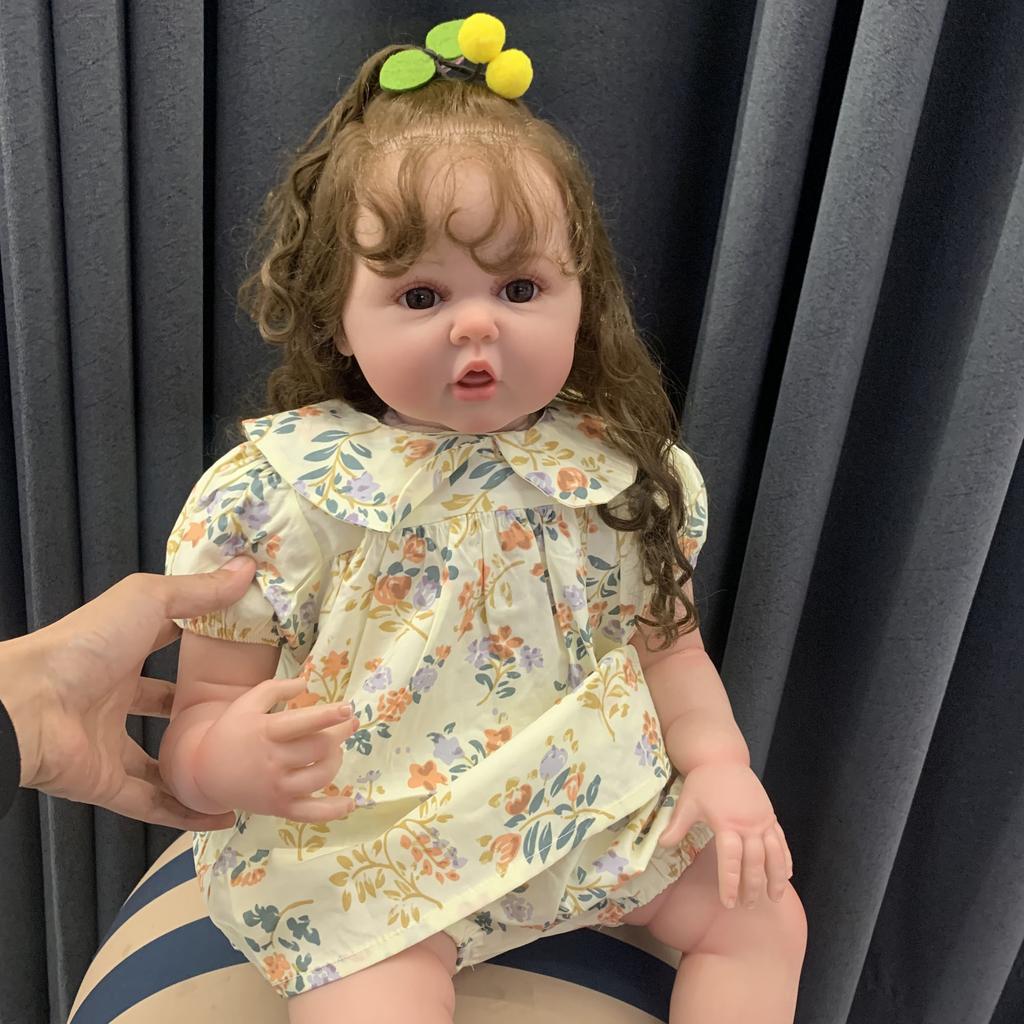 BZDOLL Кукла Реборн с длинными волосами, игрушка, 3D-раскраска кожи с венами, винил для девочки 60 см 24 дюйма, принцесса, малыш, искусство, бебе, подарок на день рождения