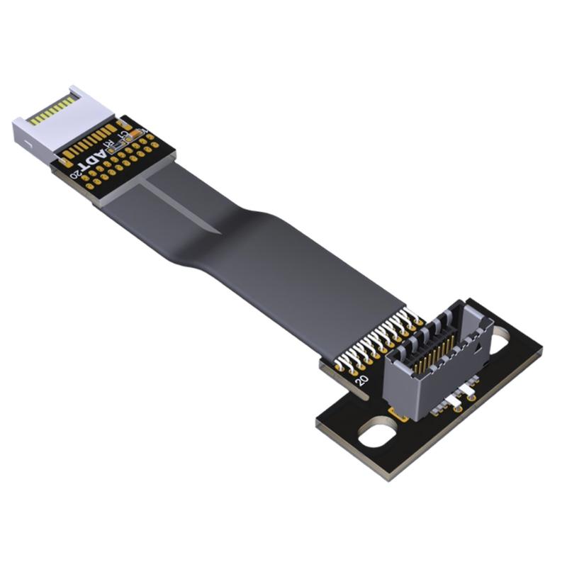 Внутренний USB 3.2 20Pin Gen 2 Type E Папа-Мама Адаптер Передняя Панель Расширение Плоский Шлейф с Отверстием для Винта