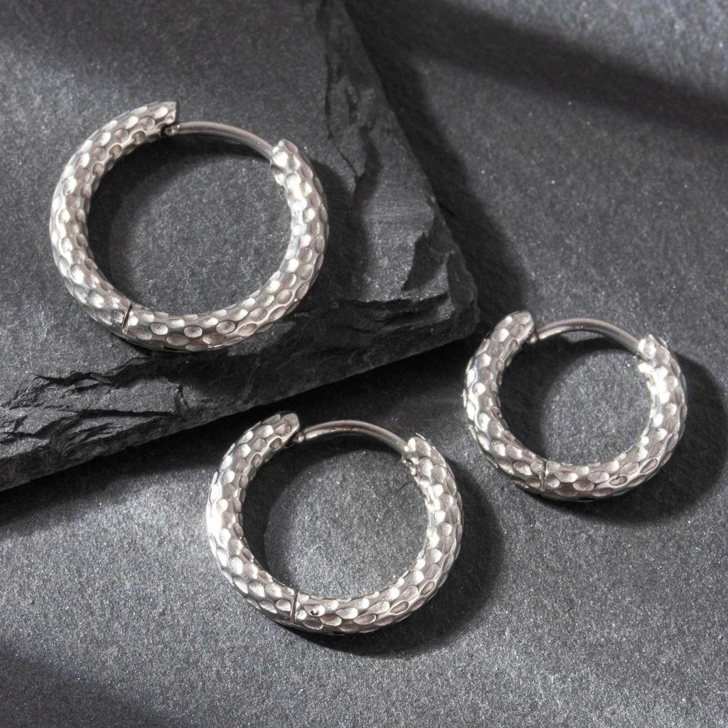 Henson Кованая нержавеющая сталь Винтажная Унисекс Серьга-кольцо