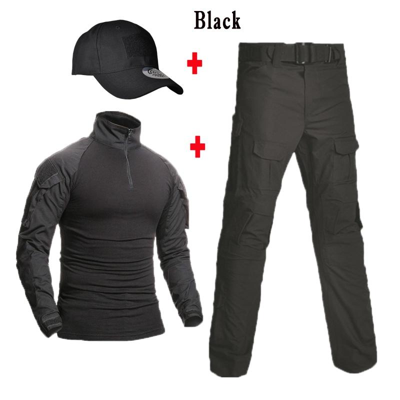 Камуфляжная униформа, костюм для мужчин, рубашка армии США + брюки-карго с шляпой