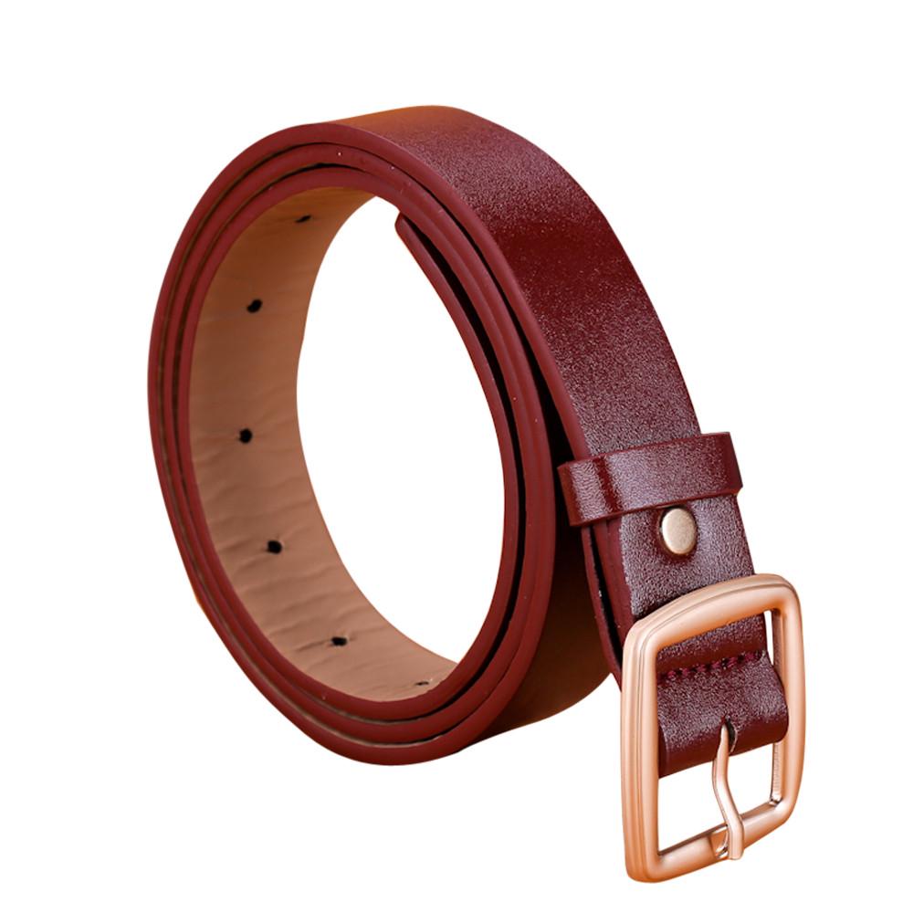 Модный женский тонкий поясной ремень, женский коричневый кожаный ремень с пряжкой на талии, подарок