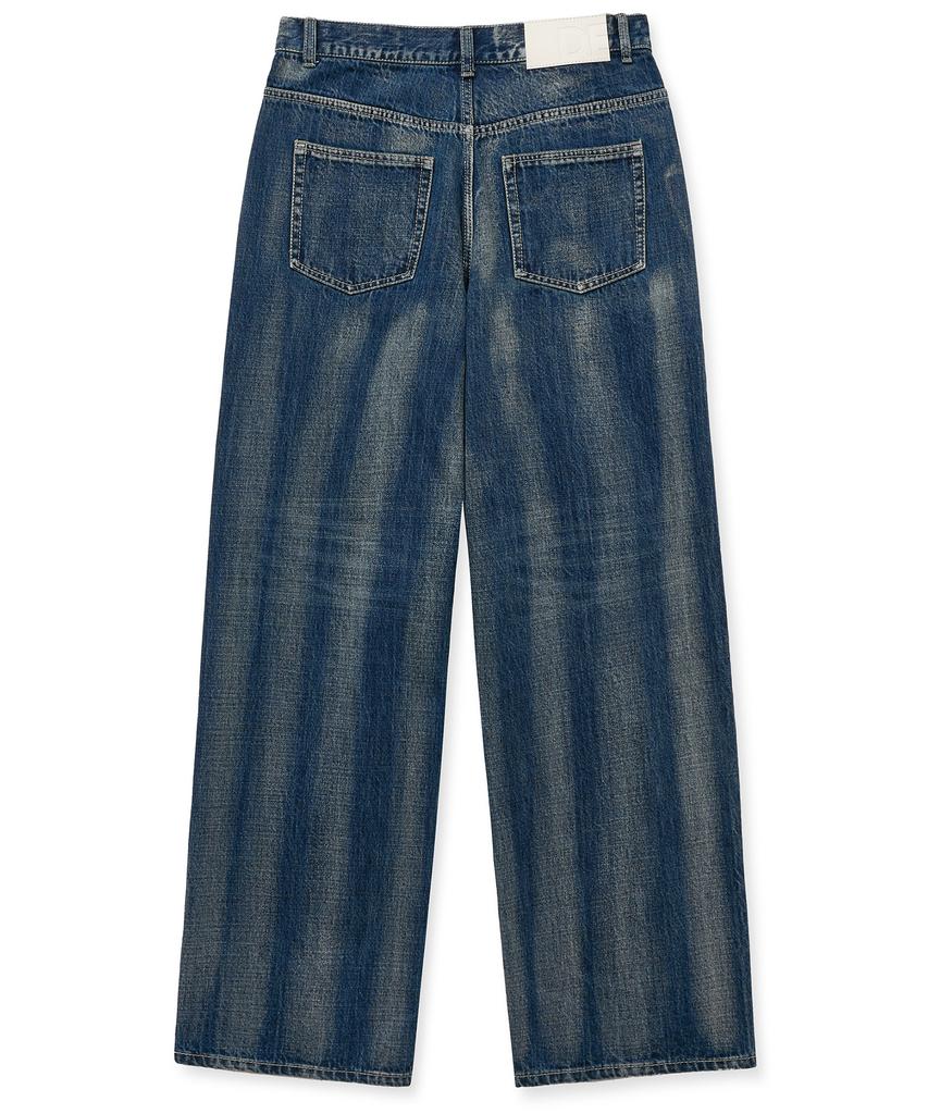 DECET Stripe Bleach Wide Jeans Dcpt049Blueb