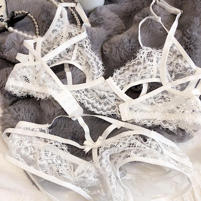 Сексуальный полый комплект с бюстгальтером пуш-ап для женщин, нижнее белье, ультратонкий дышащий бюстгальтер, французское искушение, нижнее белье, женский бюстгальтер без косточек