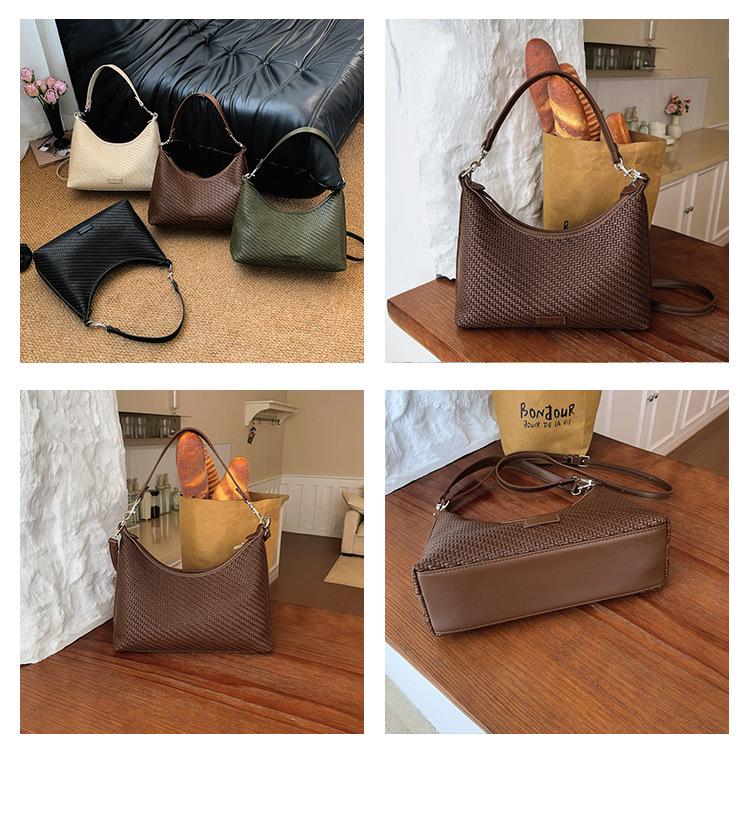 2026 Women's Woven Crossbody Bag - Korean Style, Simple, Versatile, Fashionable, Casual Underarm Bag