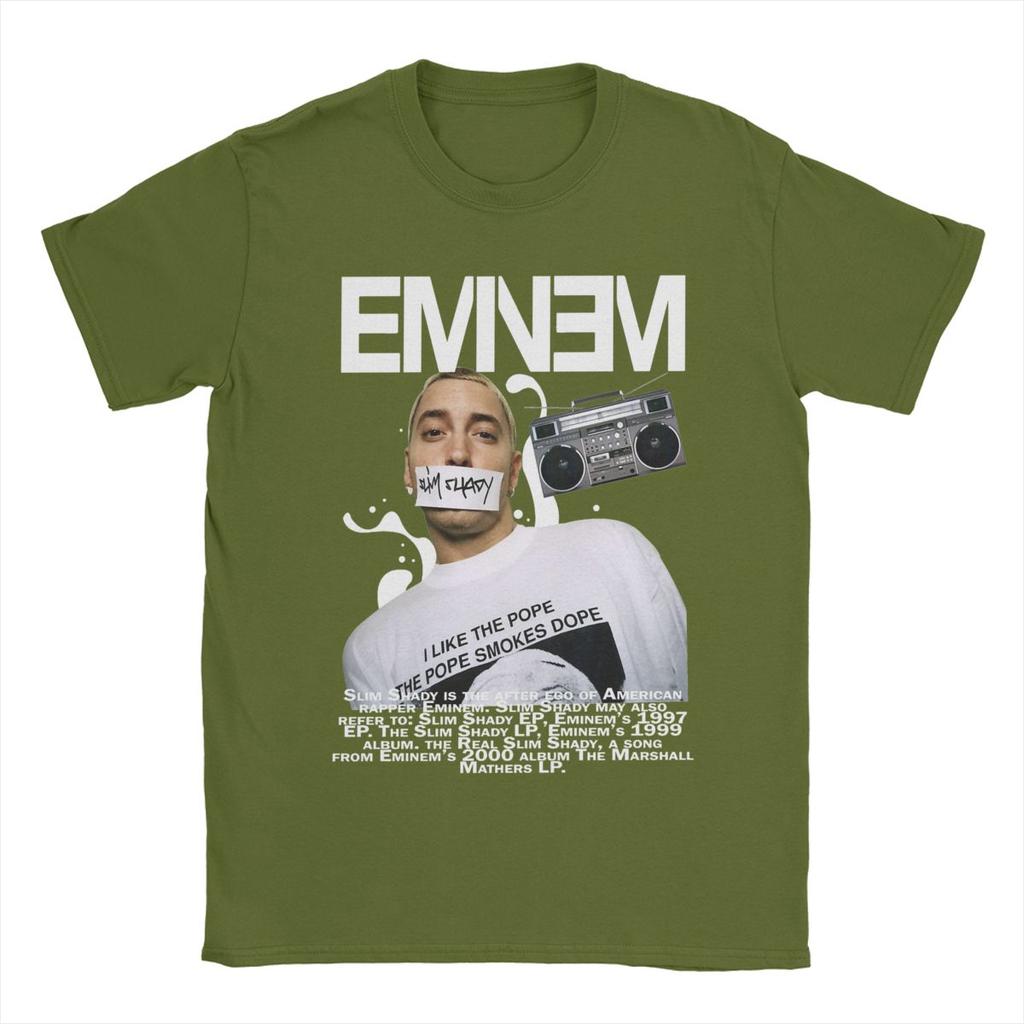 Футболки Eminem The Real Slim Shady Мужские 100% Хлопок Винтажные Футболки Круглый Воротник Футболки С Коротким Рукавом Топы Подарок