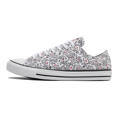 Кит Харинг x Chuck Taylor All Star Low Танцующие Фигуры Принт по всей поверхности Унисекс Кроссовки Белый Черный Красный 171860C
