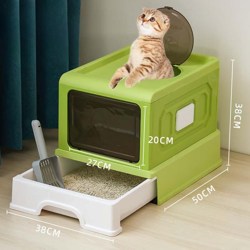Cat Litter Box Anti-Splashing Kitten Litter Box Easy To Clean Cat Litter Tray for Medium and Large Cats