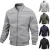 Men's Spring and Autumn Models Plus Size Solid Colour Zip Paragraph Loose Jacket Comfortable Sports Leisure Jacket
